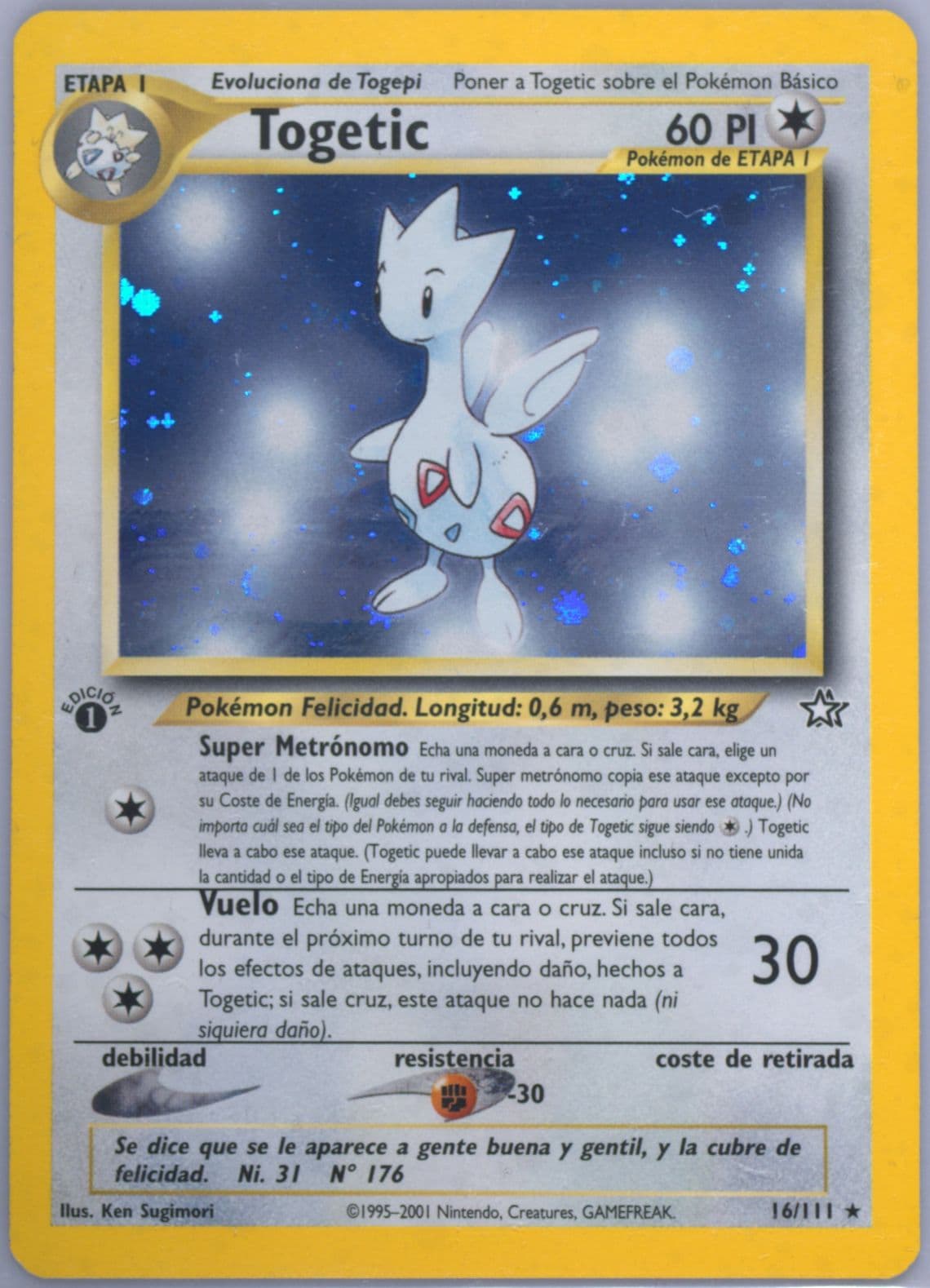 Togetic-Holo 1st Edition (16) 2001 Pokemon Spanish Neo Genesis