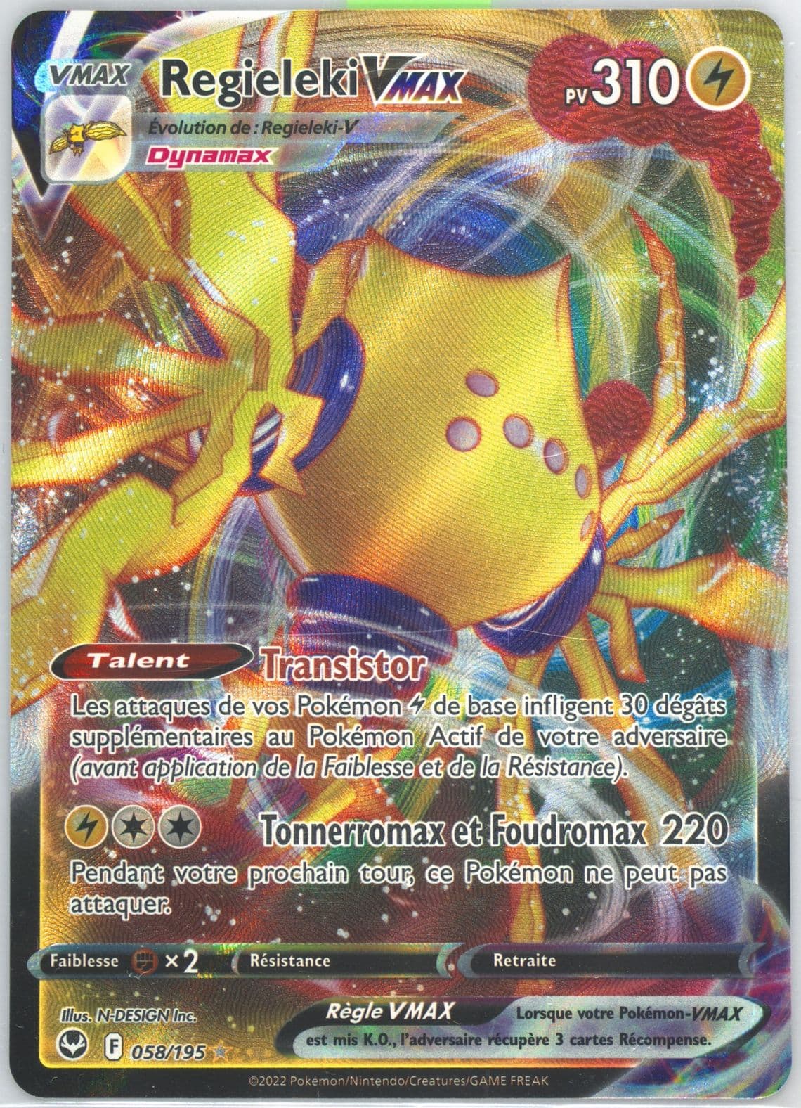 Full Art/Regieleki Vmax French (058) 2022 Pokemon Sword & Shield Silver Tempest
