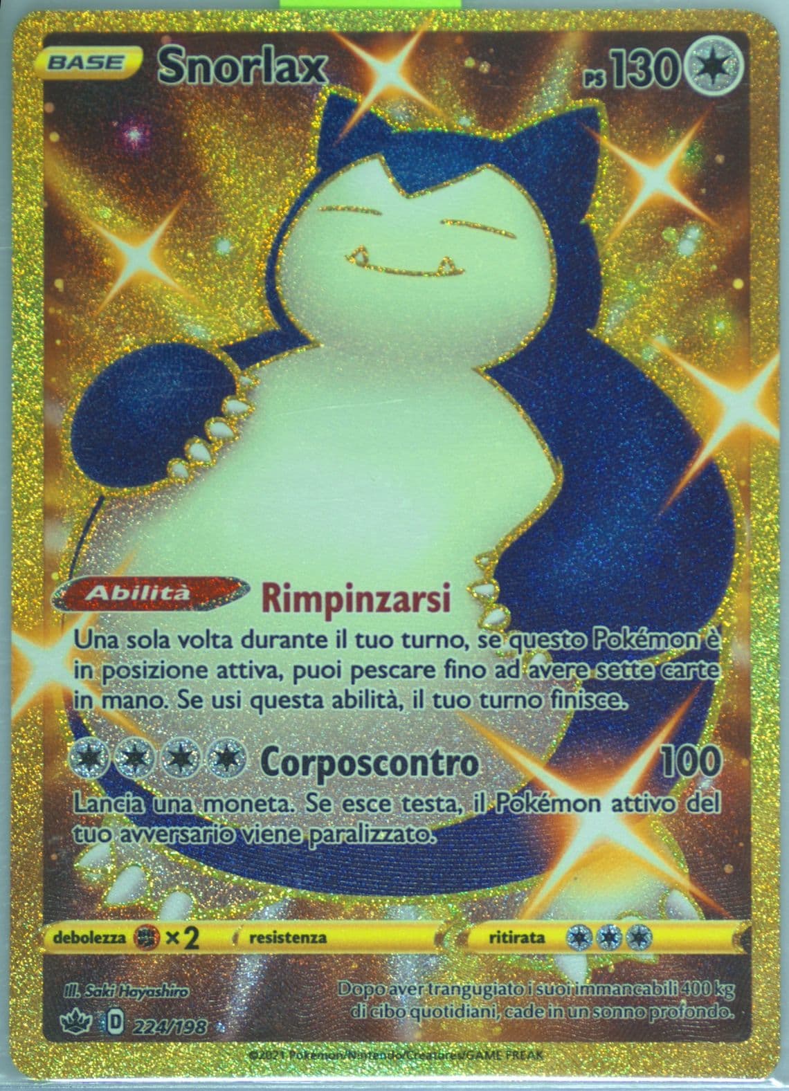 Full Art/Snorlax Italian-Secret (224) 2021 Pokemon Sword & Shield Chilling Reign
