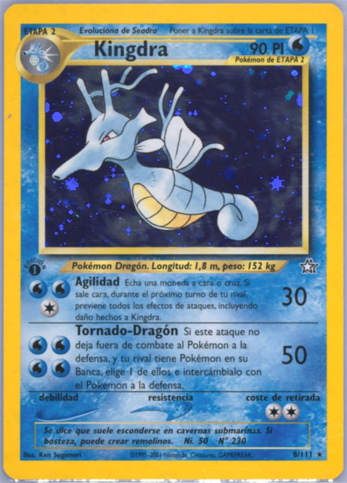 Kingdra-Holo 1st Edition (8) 2001 Pokemon Spanish Neo Genesis