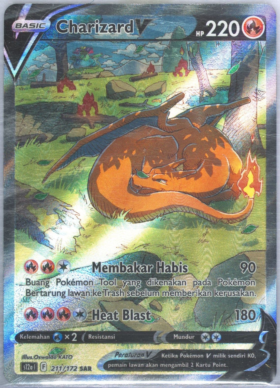 Full Art/Charizard V (211) 2022 Pokemon Indonesian Sword & Shield Vstar Universe