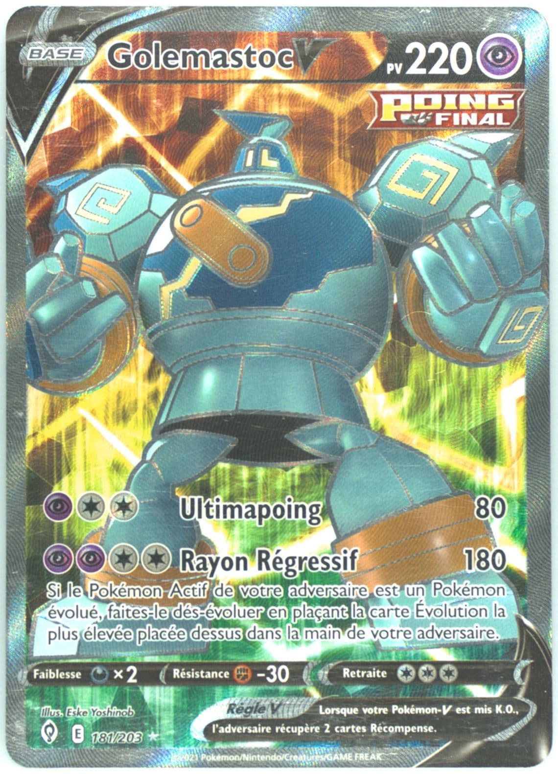 Full Art/Golemastoc V French (181) 2021 Pokemon Sword & Shield Evolving Skies