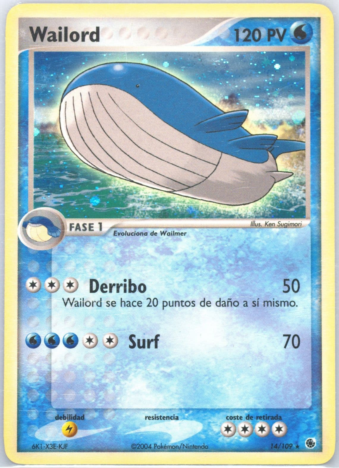 Wailord-Holo (14) 2004 Pokemon Spanish EX Ruby & Sapphire