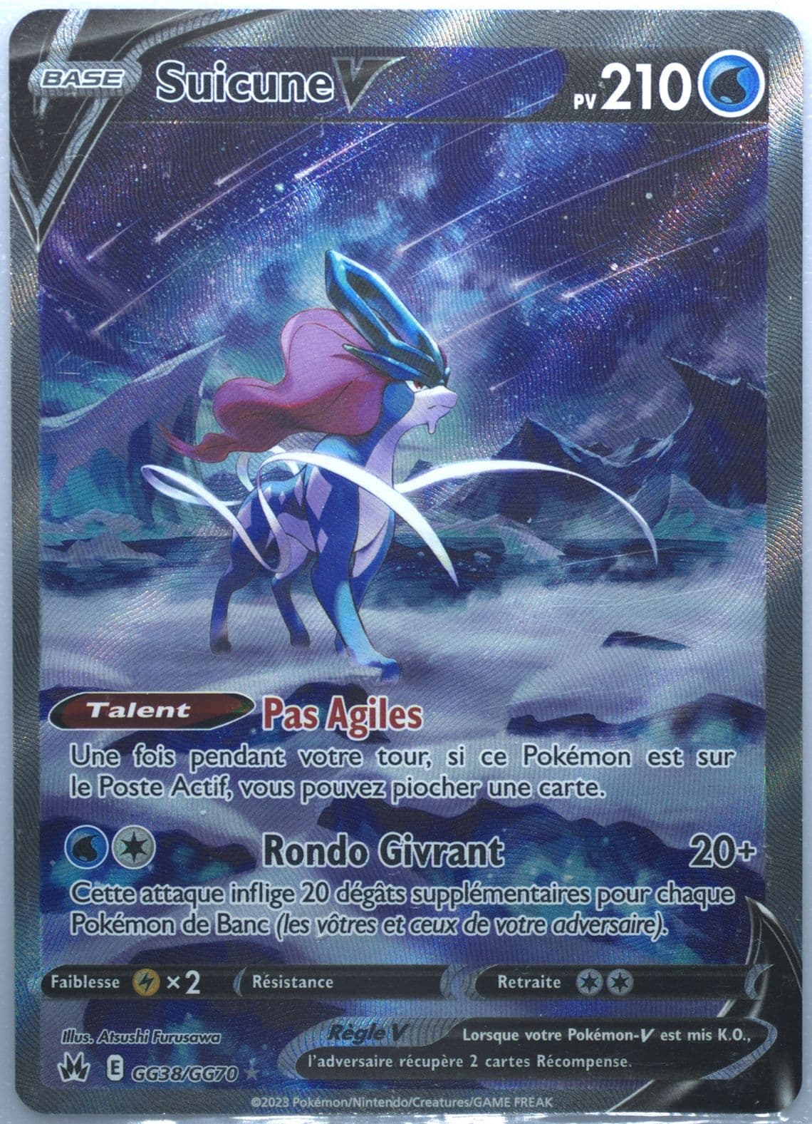 Full Art/Suicune V French (GG38) 2023 Pokemon Sword and Shield Crown Zenith