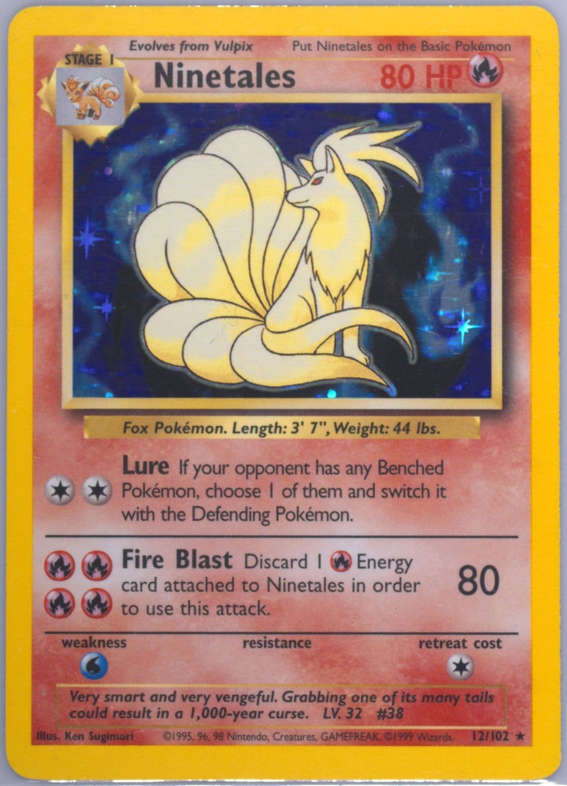Ninetales-Holo Black Flame (12) 1999 Pokemon Game