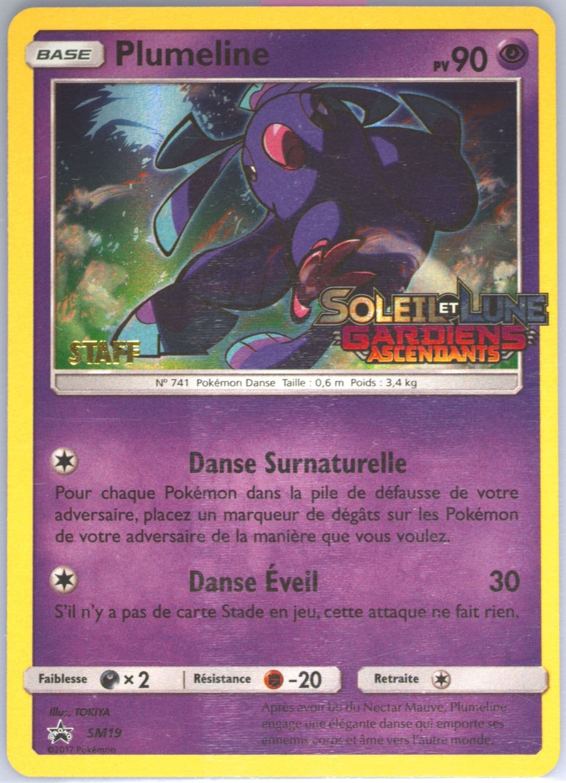 Plumeline-Holo Guardians Rising Prerelease Staff French (SM19) 2017 Pokemon SM Black Star Promo