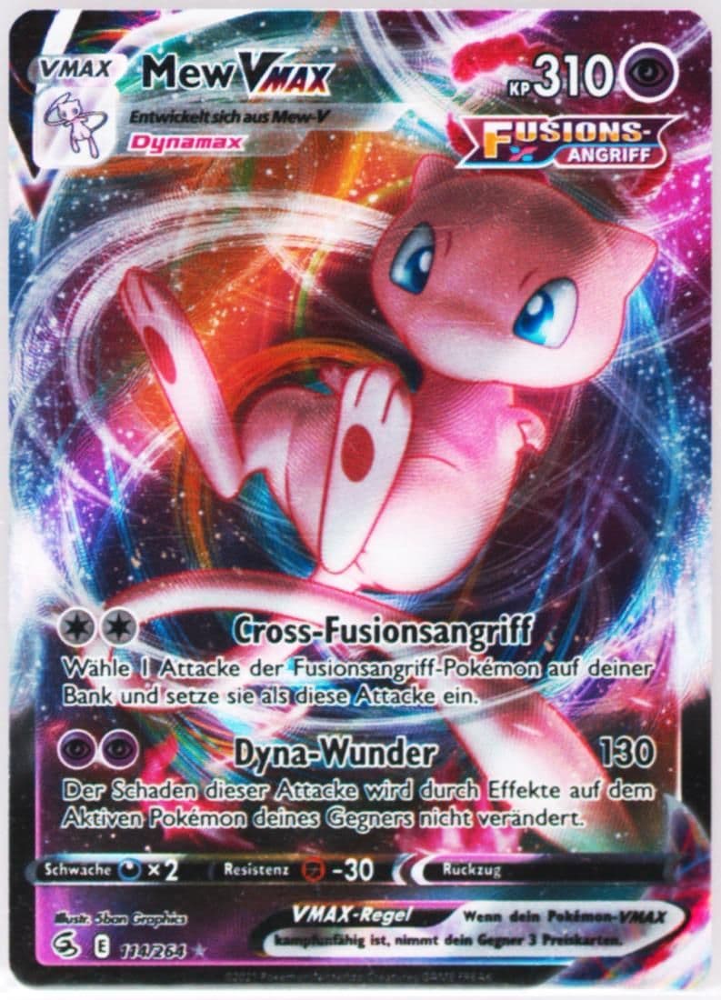 Full Art/Mew Vmax German (114) 2021 Pokemon Sword & Shield Fusion Strike