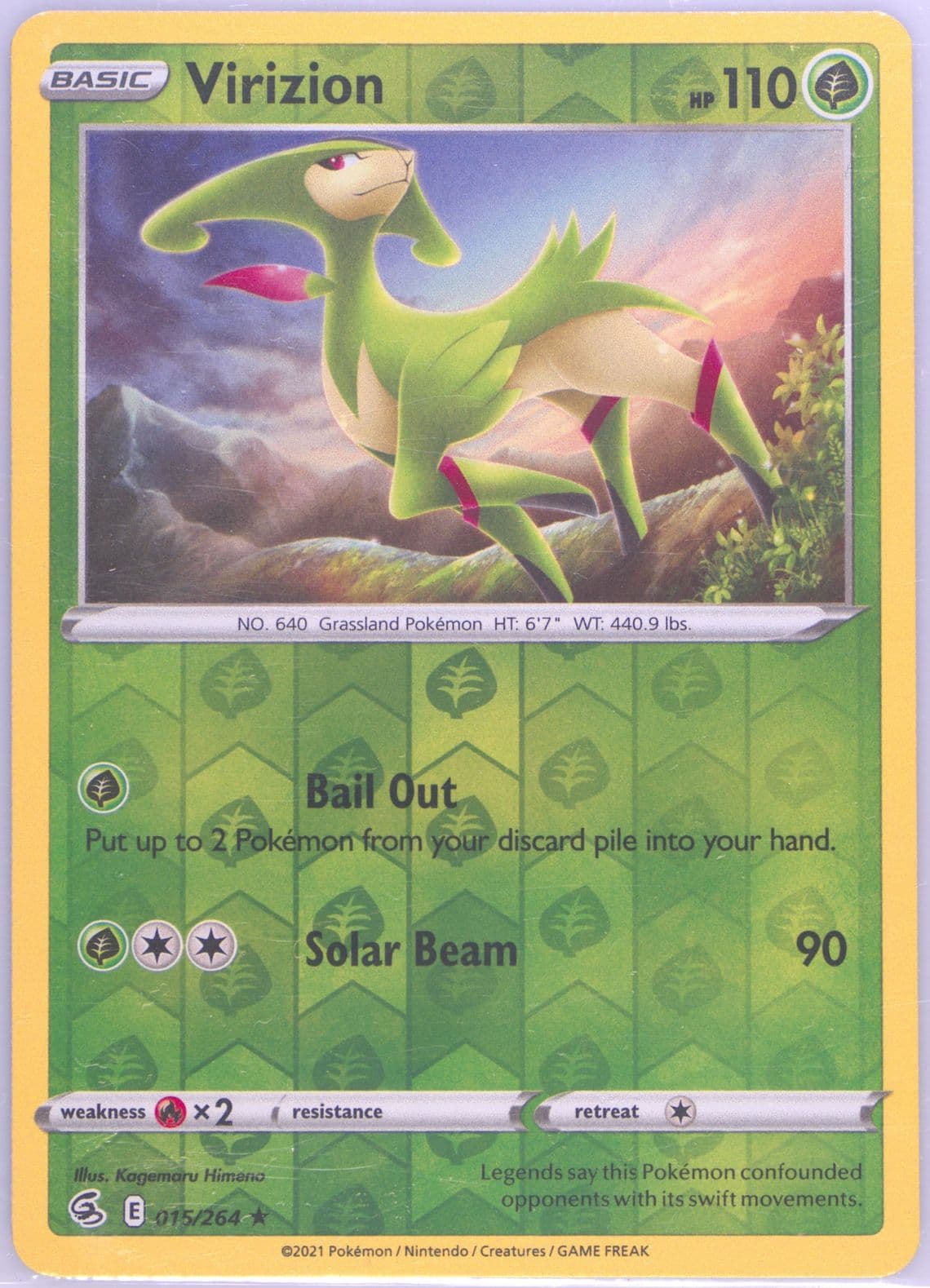 Virizion-Reverse Foil (015) 2021 Pokemon Sword & Shield Fusion Strike