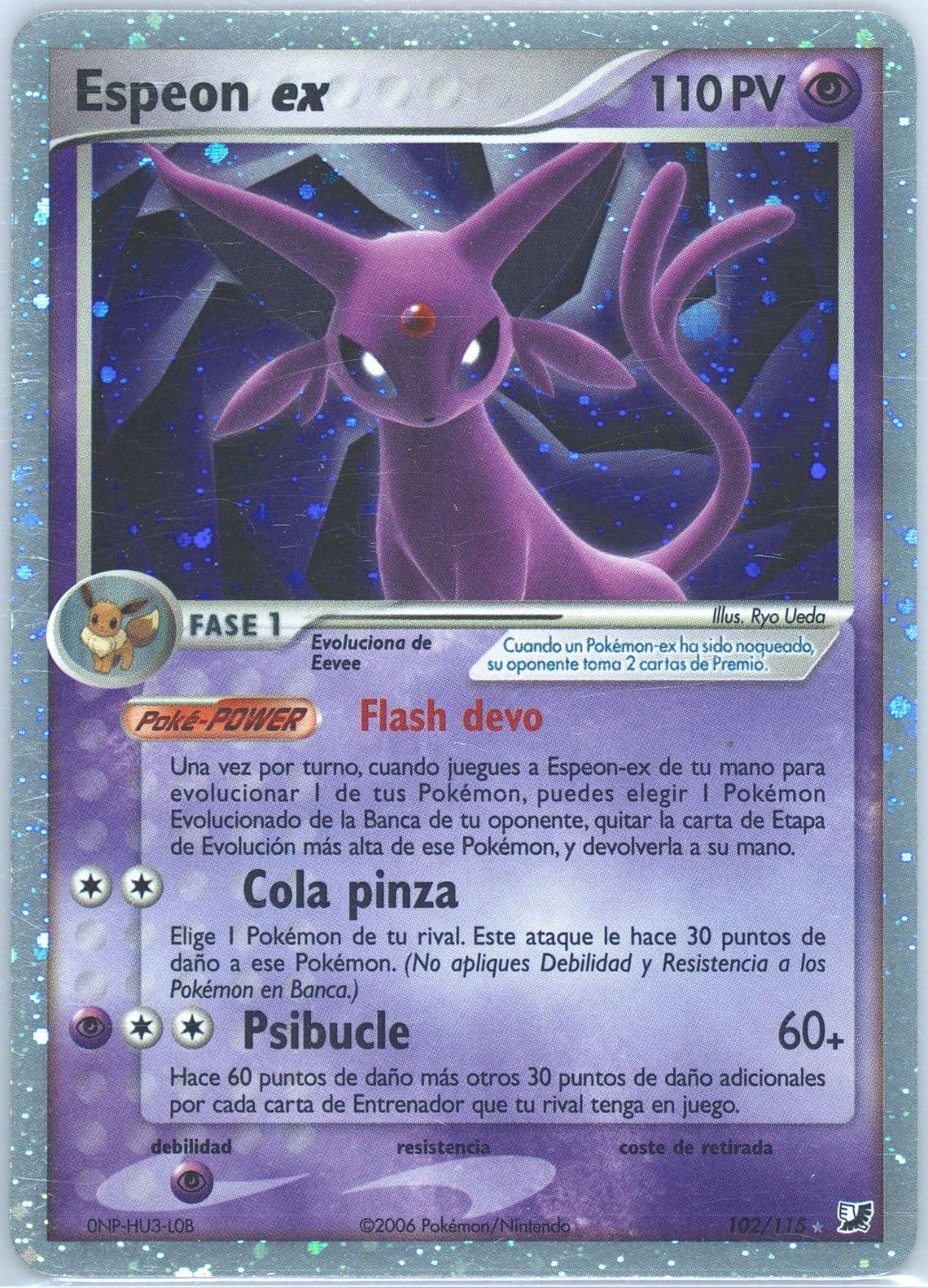 Espeon EX-Holo Spanish (102) 2005 Pokemon EX Unseen Forces