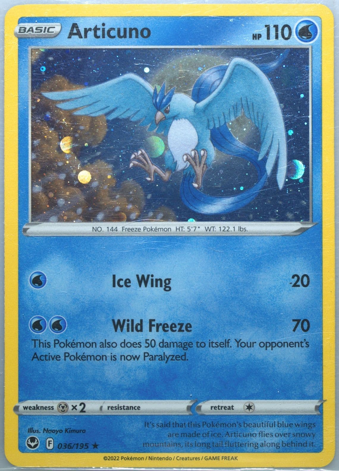 Articuno-Holo (036) 2023 Pokemon Sword and Shield Silver Tempest Two Pack Blister