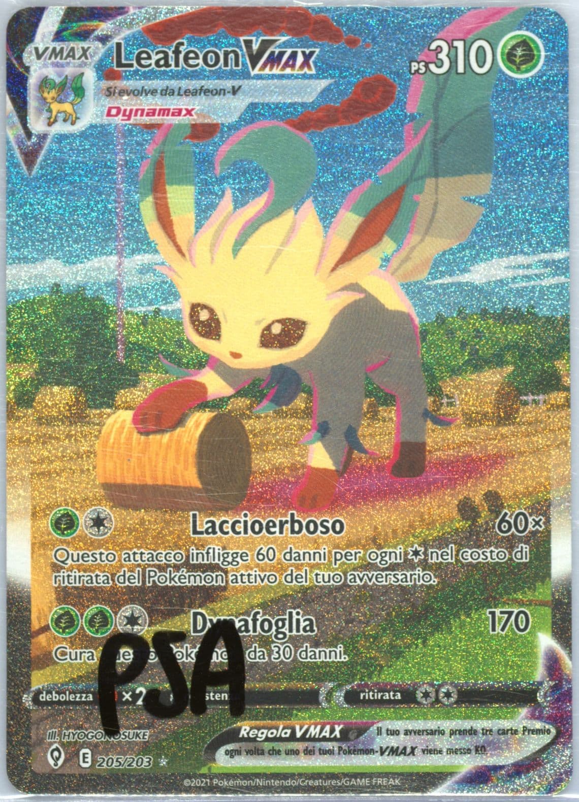 Full Art/Leafeon Vmax Italian-Secret (205) 2021 Pokemon Sword & Shield Evolving Skies