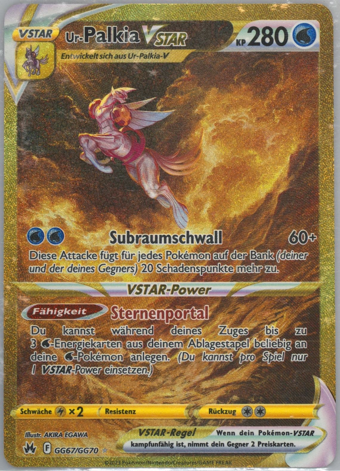 Full Art/UR-Palkia Vstar German-Secret (GG67) 2023 Pokemon Sword and Shield Crown Zenith