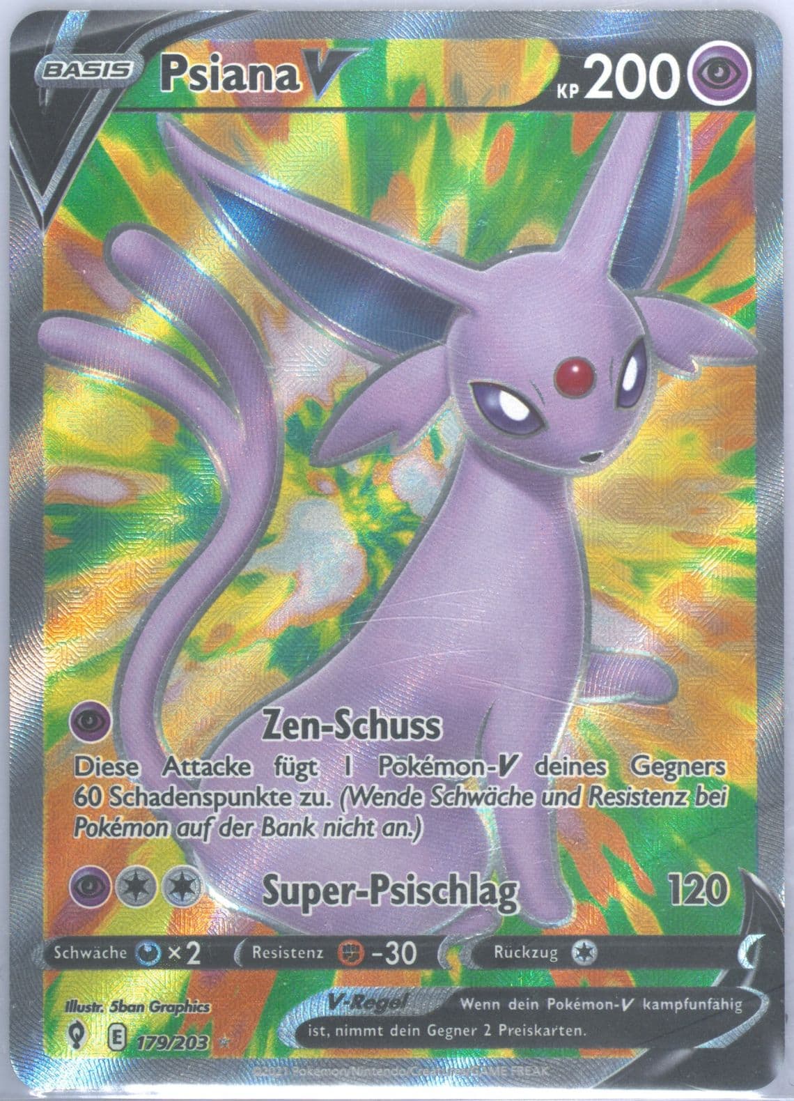 Full Art/Psiana V German (179) 2021 Pokemon Sword & Shield Evolving Skies