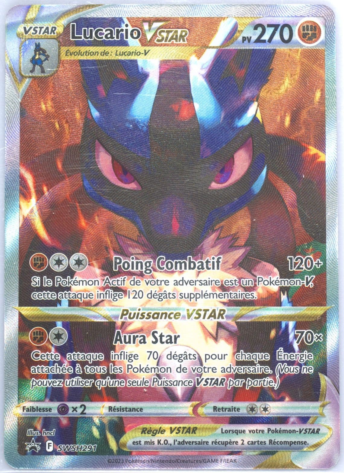 Full Art/Lucario Vstar Crown Zenith Elite Trainer Box-French (291) 2023 Pokemon Swsh Black Star Promo