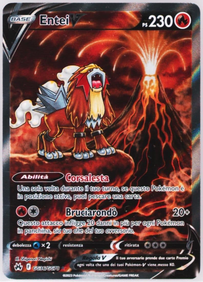 Full Art/Entei V Italian (GG36) 2023 Pokemon Sword and Shield Crown Zenith