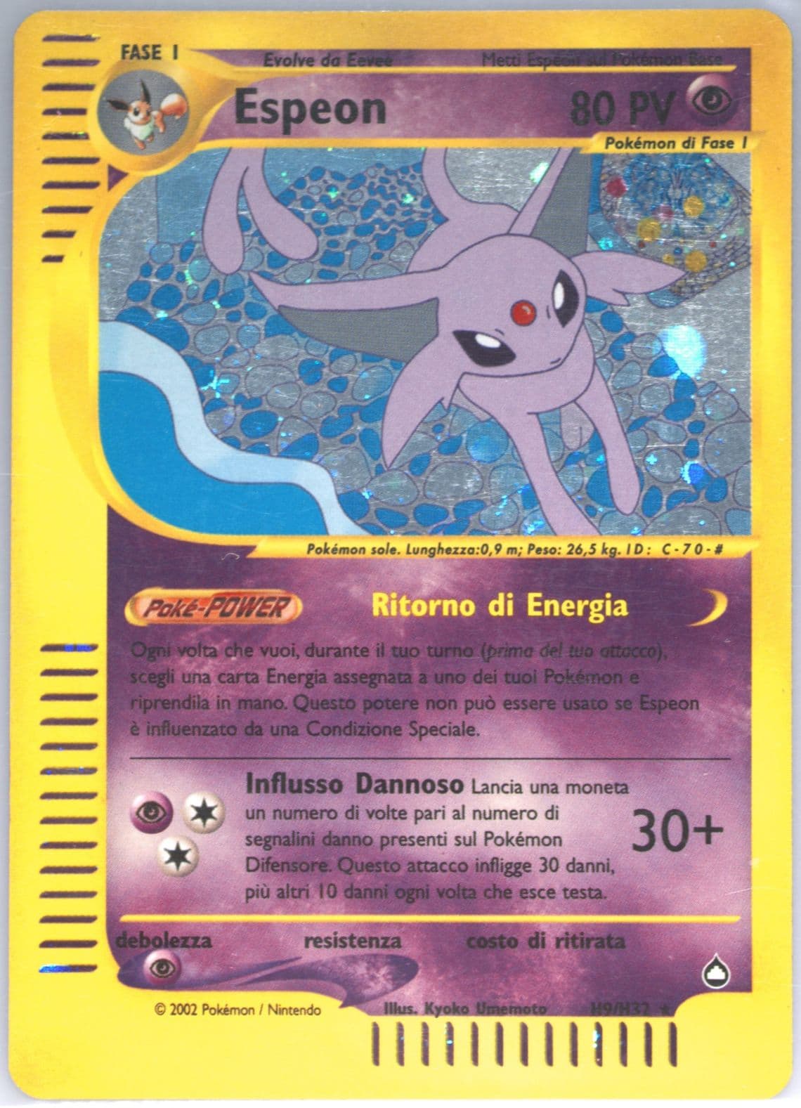 Espeon-Holo Italian (H9) 2003 Pokemon Aquapolis