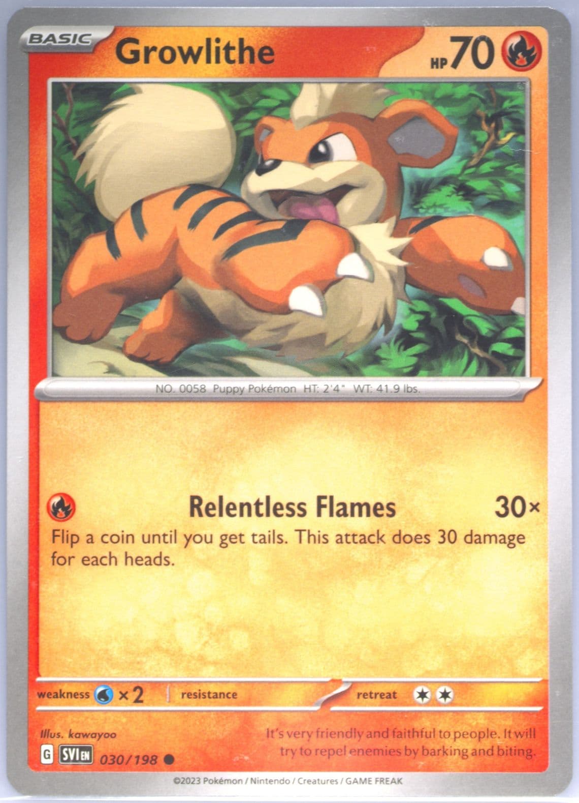 Growlithe (030) 2023 Pokemon Svi EN-Scarlet & Violet