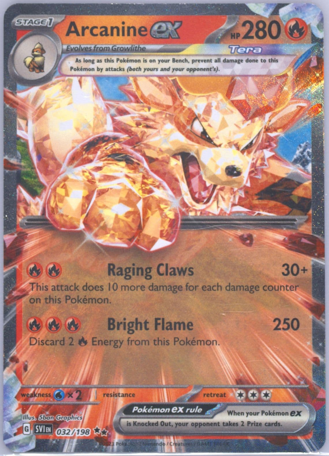 Arcanine EX (032) 2023 Pokemon Svi EN-Scarlet & Violet