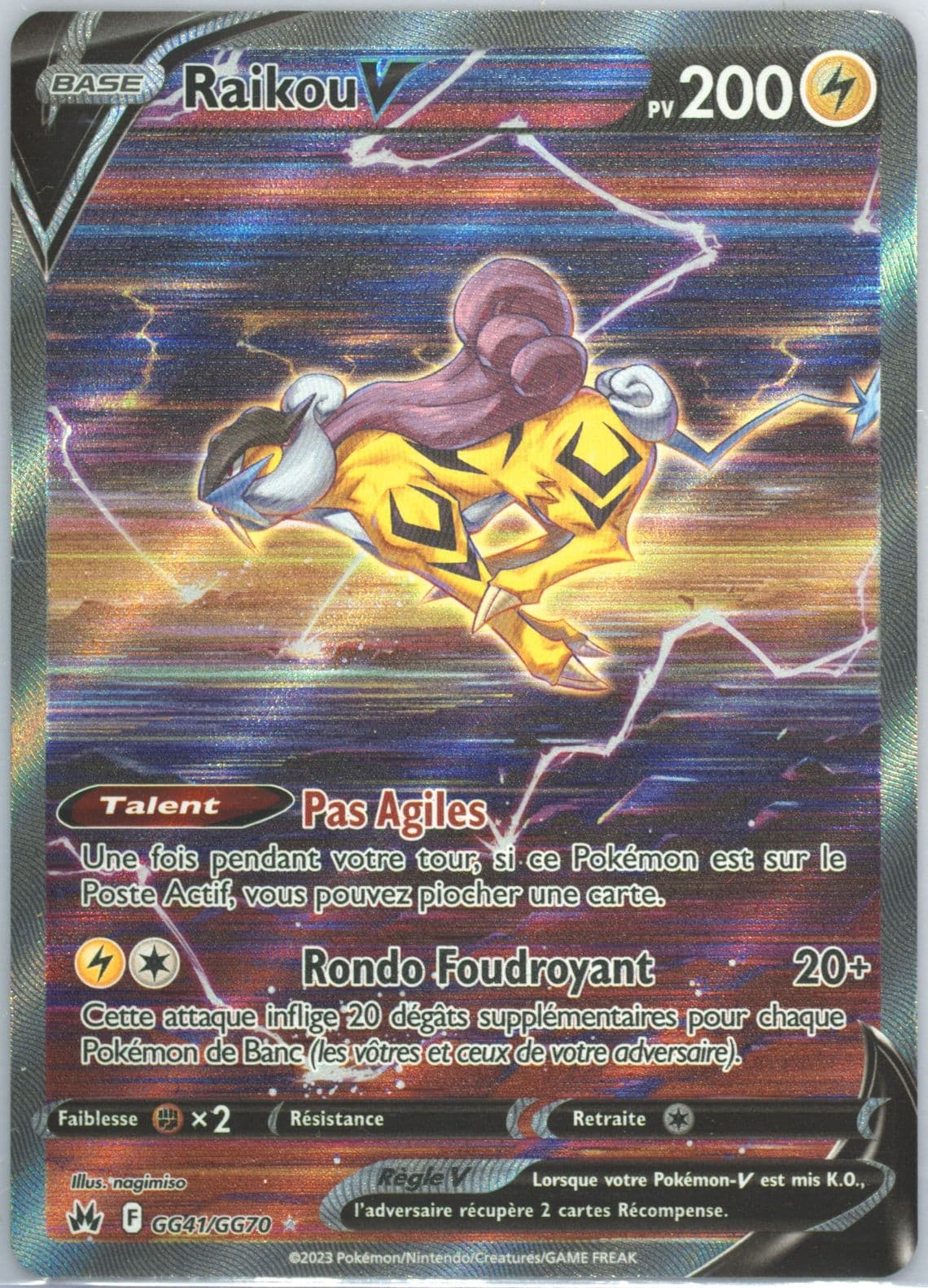 Full Art/Raikou V French (GG41) 2023 Pokemon Sword and Shield Crown Zenith