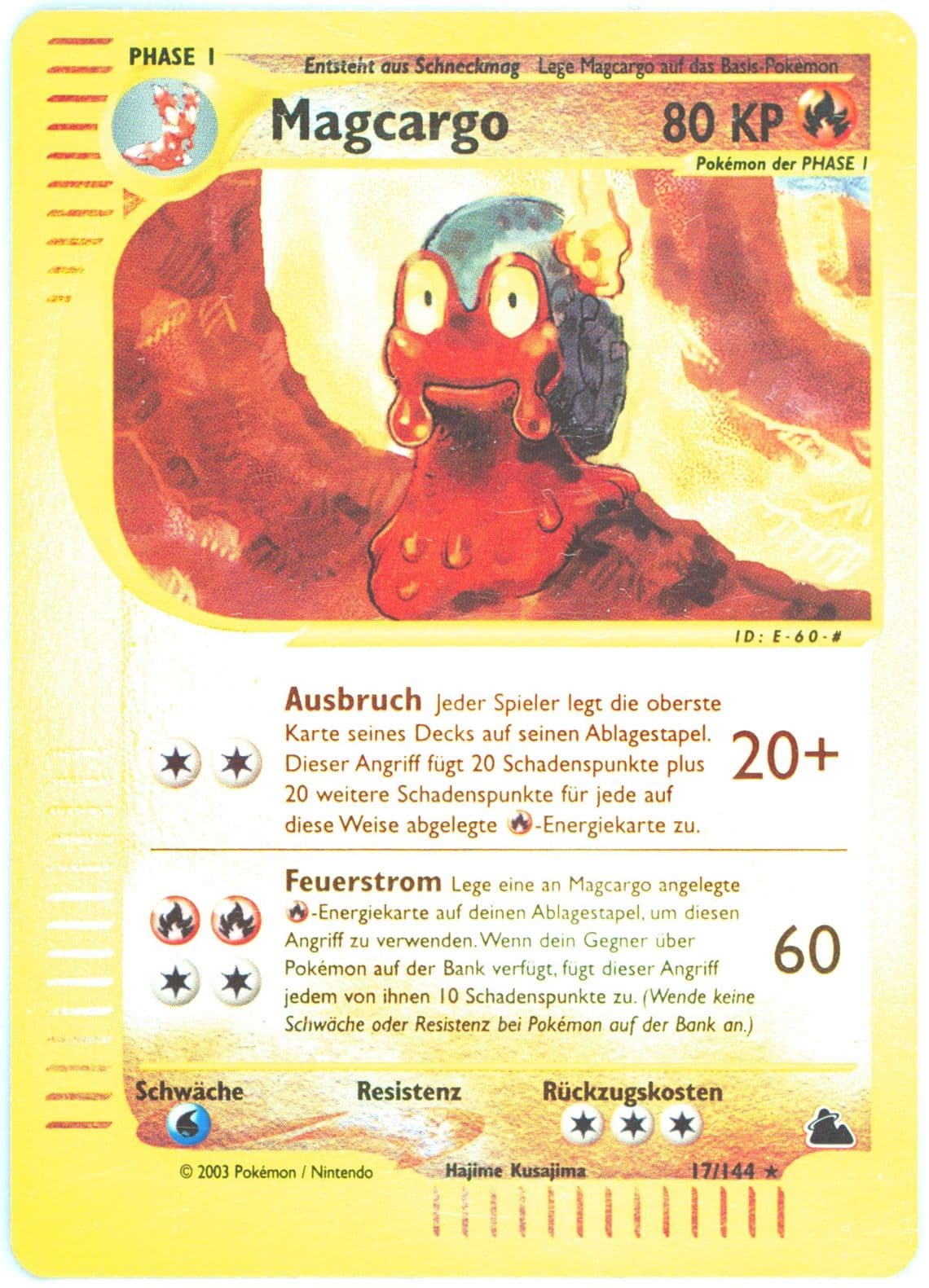 Magcargo-Reverse Foil German (17) 2003 Pokemon Skyridge