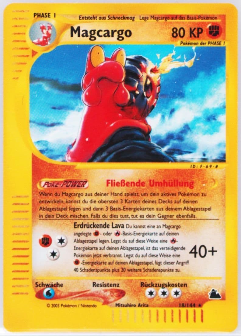 Magcargo-Reverse Foil German (18) 2003 Pokemon Skyridge