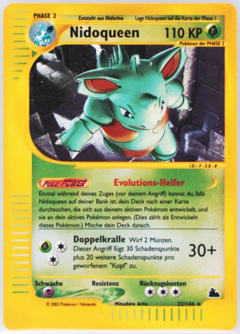 Nidoqueen-Reverse Foil German (22) 2003 Pokemon Skyridge