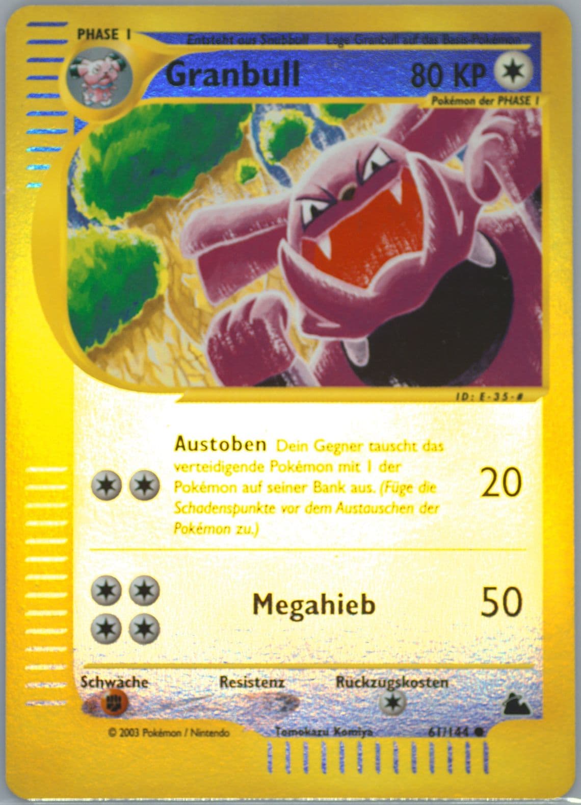 Granbull-Reverse Foil German (61) 2003 Pokemon Skyridge