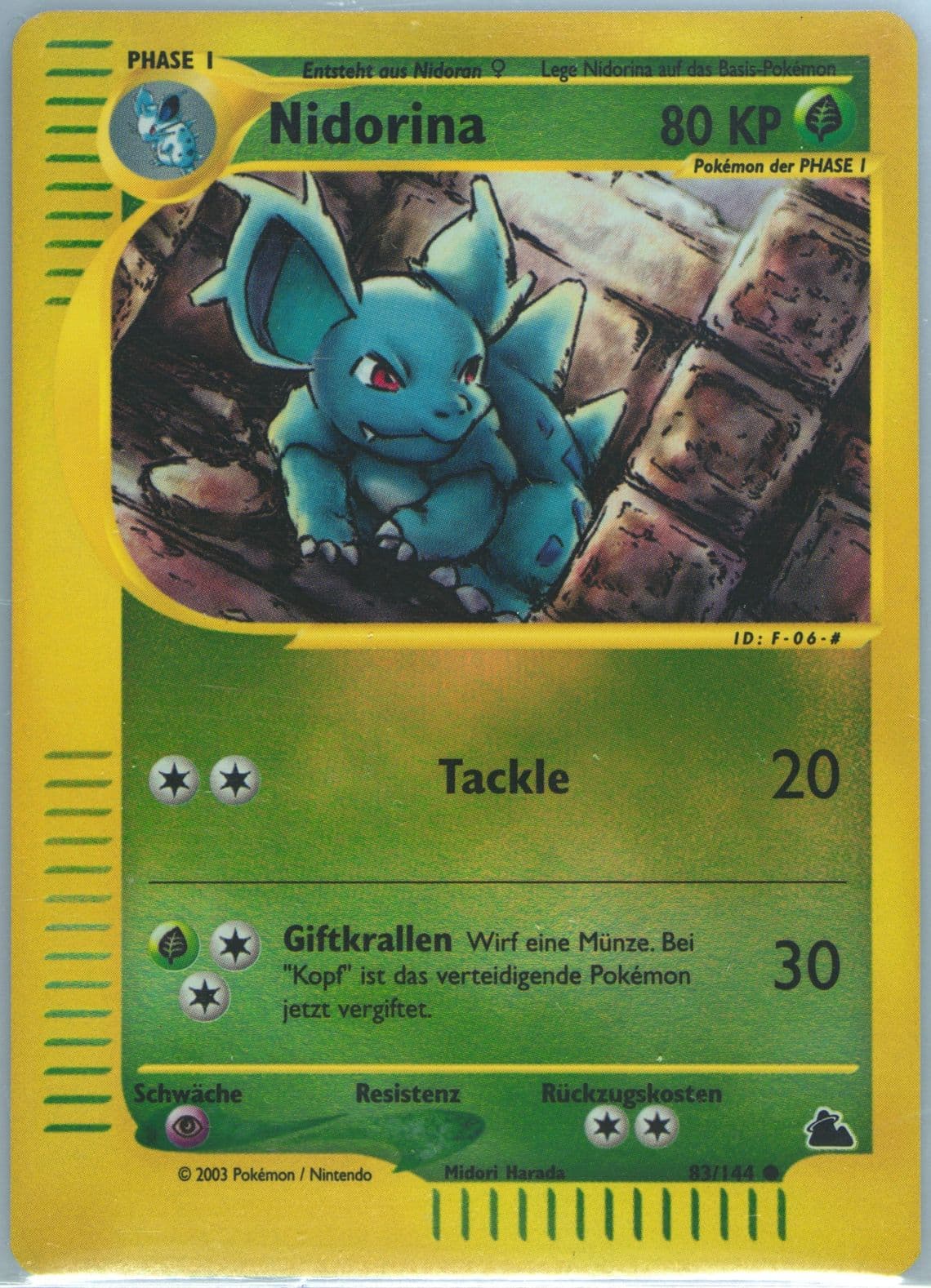 Nidorina-Reverse Foil German (83) 2003 Pokemon Skyridge