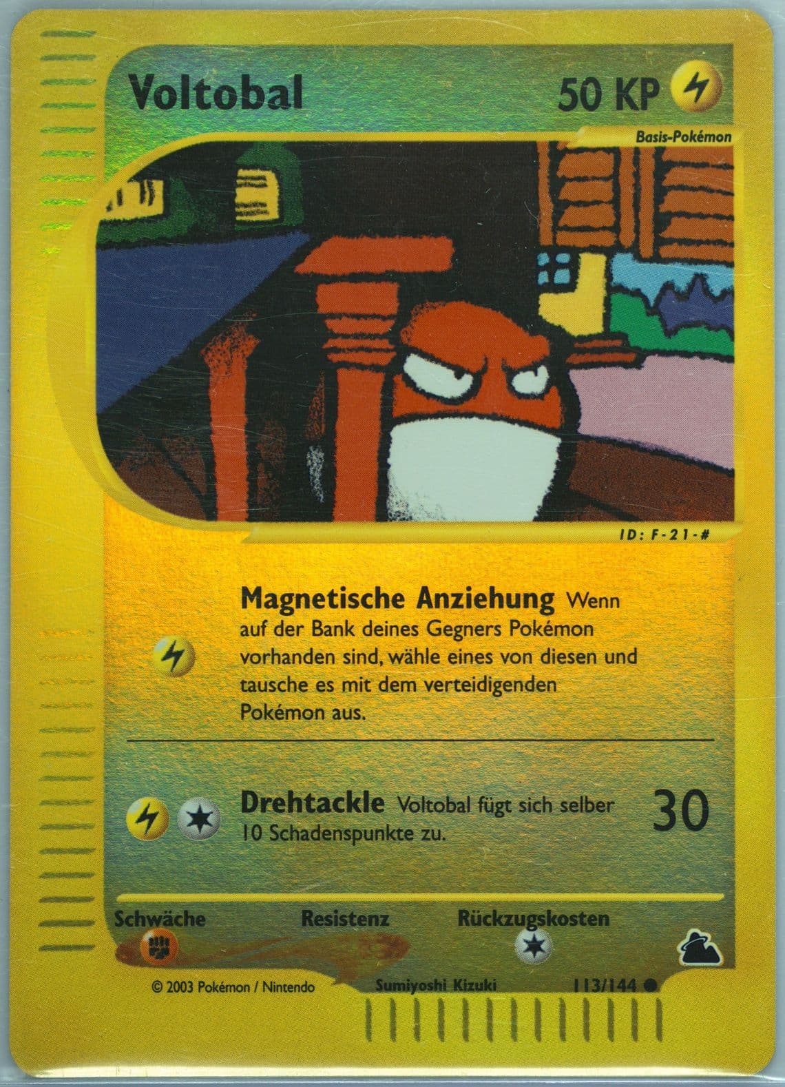 Voltobal-Reverse Foil German (113) 2003 Pokemon Skyridge