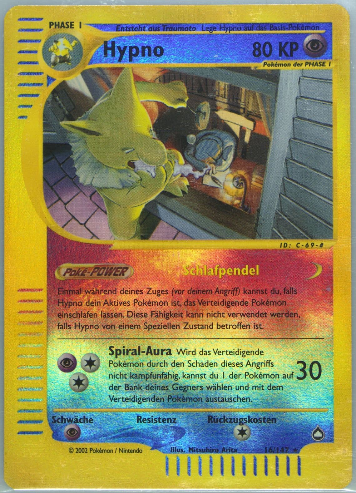 Hypno-Reverse Foil German (16) 2003 Pokemon Aquapolis