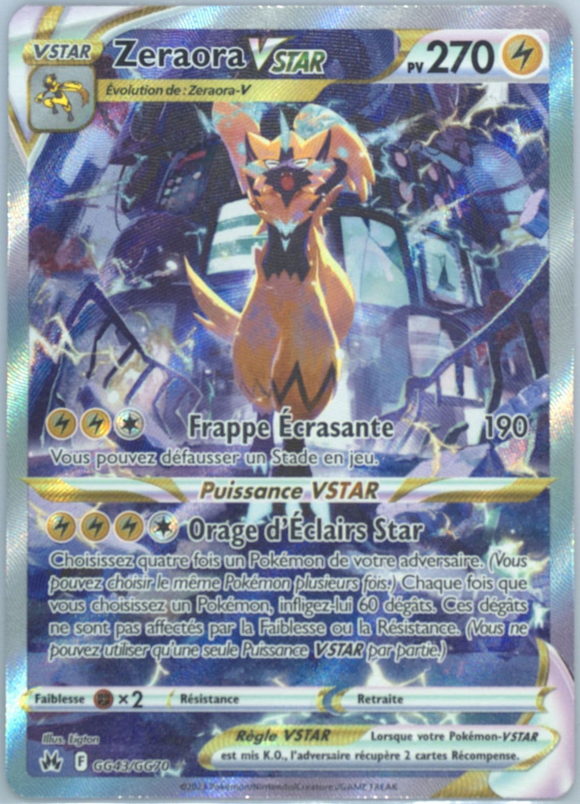 Full Art/Zeraora Vstar French (GG43) 2023 Pokemon Sword and Shield Crown Zenith