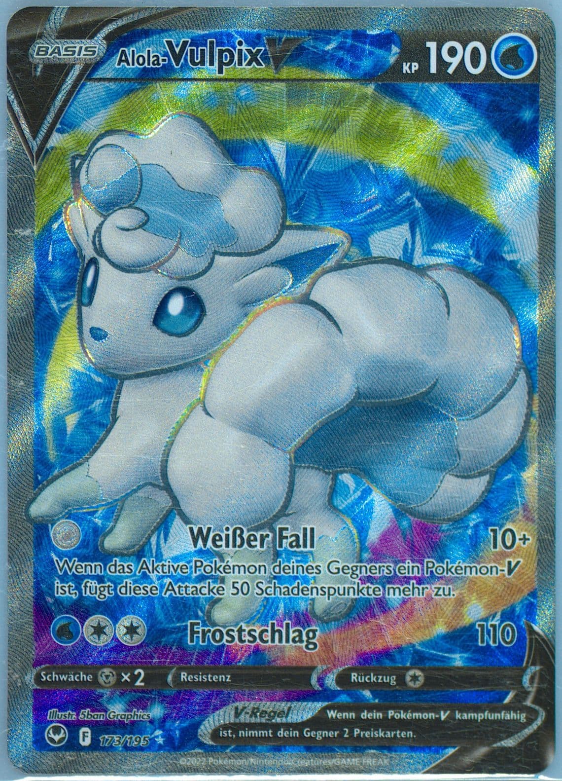 Full Art/Alolan Vulpix V German (173) 2022 Pokemon Sword & Shield Silver Tempest