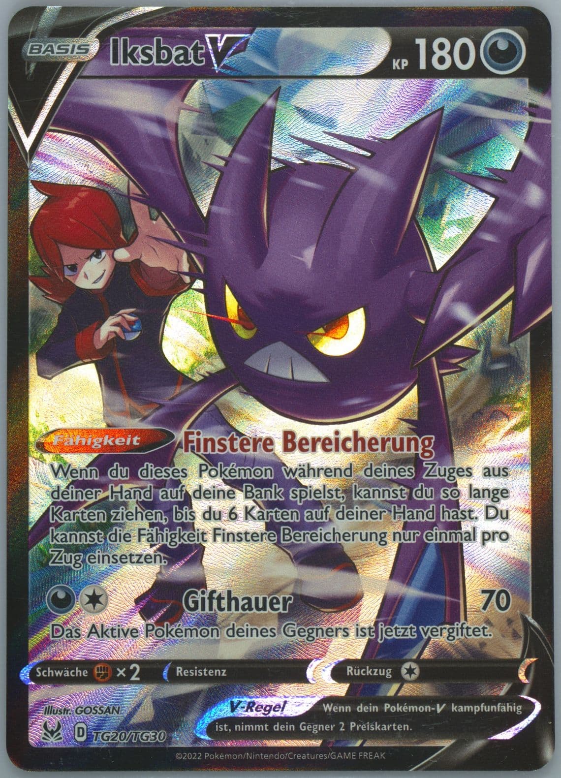 Full Art/Iksbat V German (TG20) 2022 Pokemon Sword & Shield Lost Origin