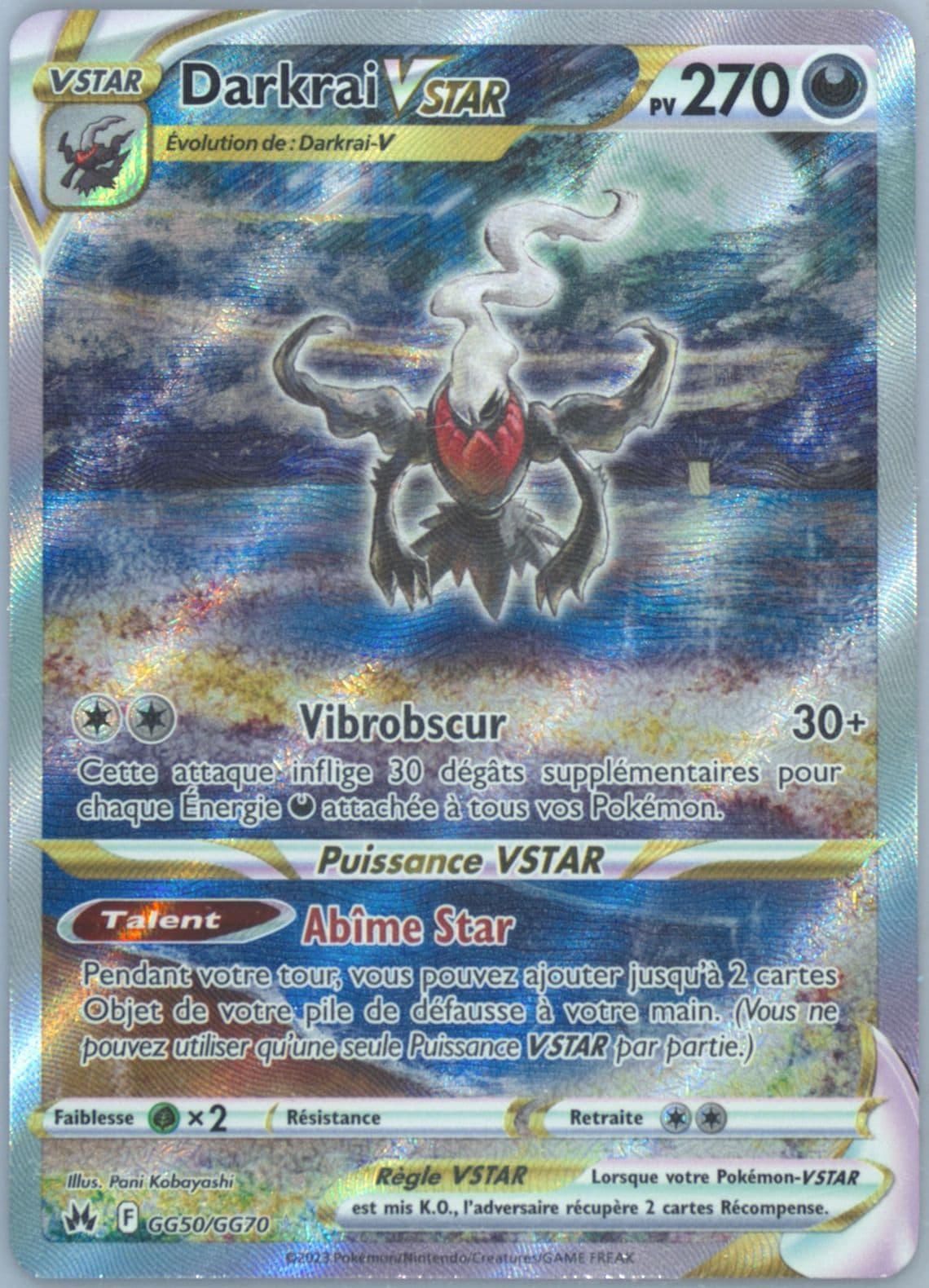 Full Art/Darkrai Vstar French (GG50) 2023 Pokemon Sword and Shield Crown Zenith