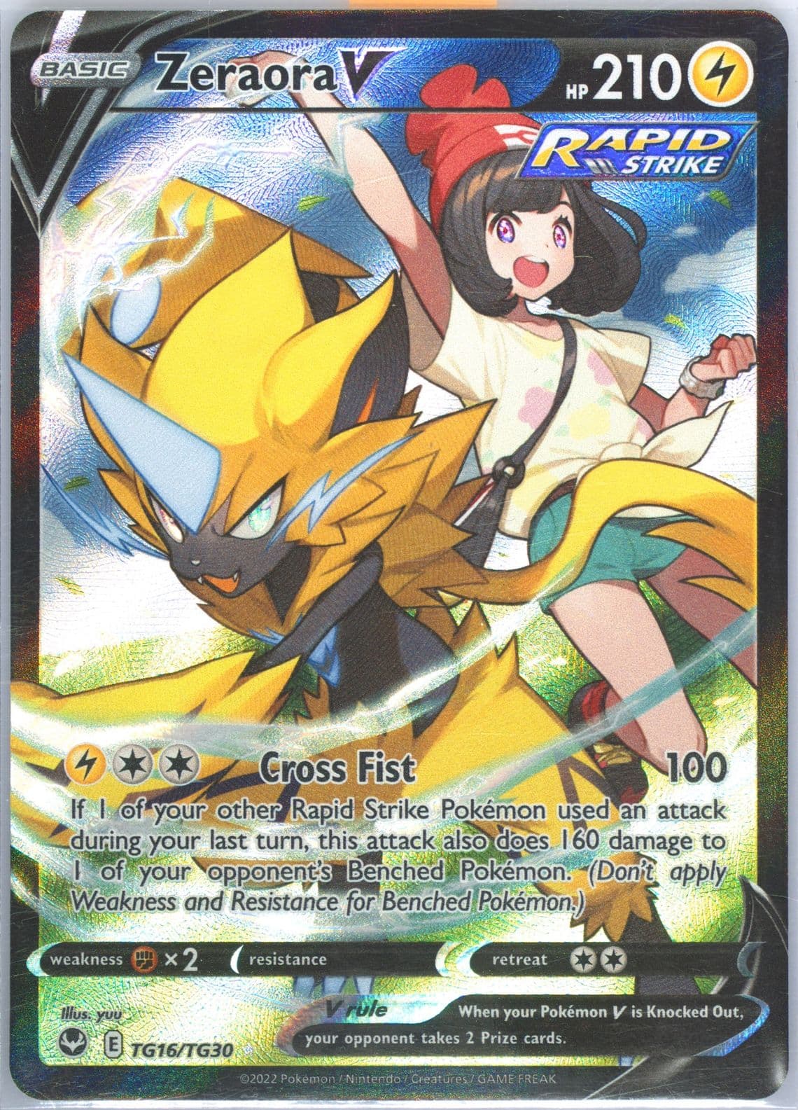 Full Art/Zeraora V German (TG16) 2022 Pokemon Sword & Shield Silver Tempest