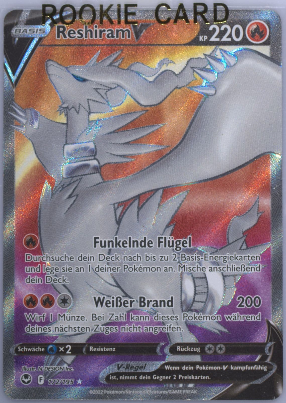 Full Art/Reshiram V German (172) 2022 Pokemon Sword & Shield Silver Tempest
