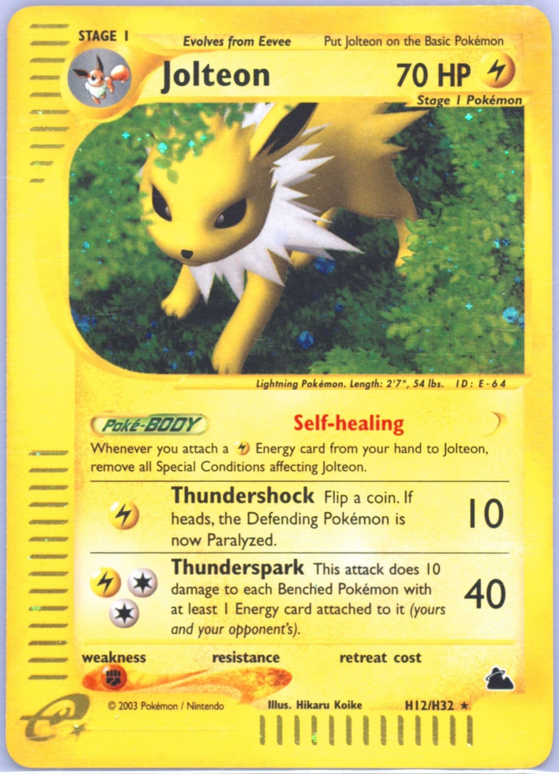 Jolteon-Holo (H12) 2003 Pokemon Skyridge