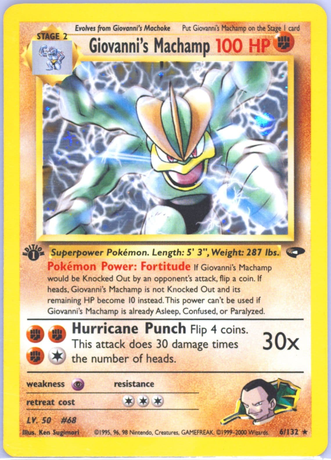 Giovanni's Machamp Holo-1st Edition (6) 2000 Pokemon Gym Challenge