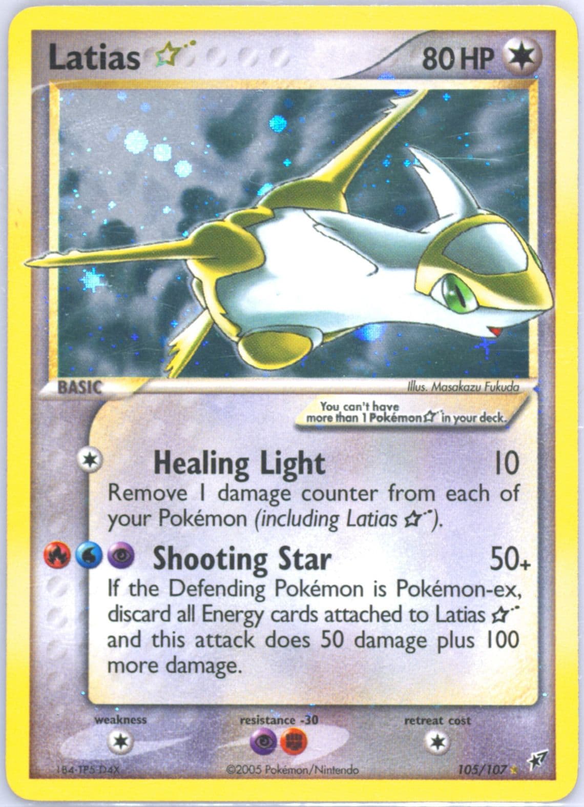 Latias-Holo Gold Star (105) 2005 Pokemon EX Deoxys