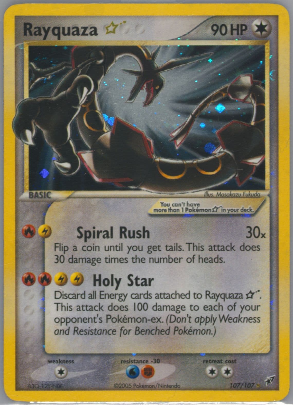 Rayquaza-Holo Gold Star (107) 2005 Pokemon EX Deoxys
