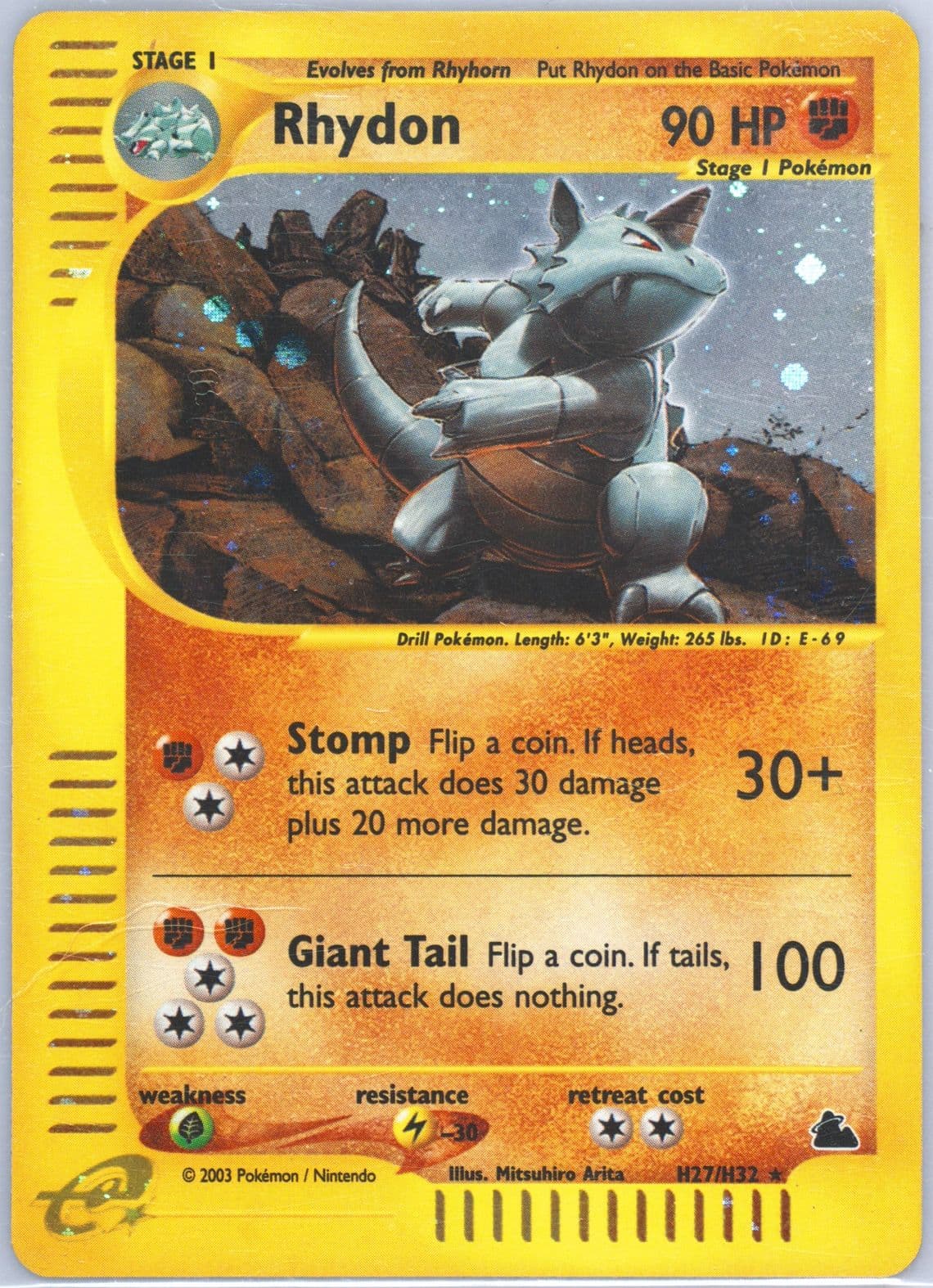 Rhydon-Holo (H27) 2003 Pokemon Skyridge