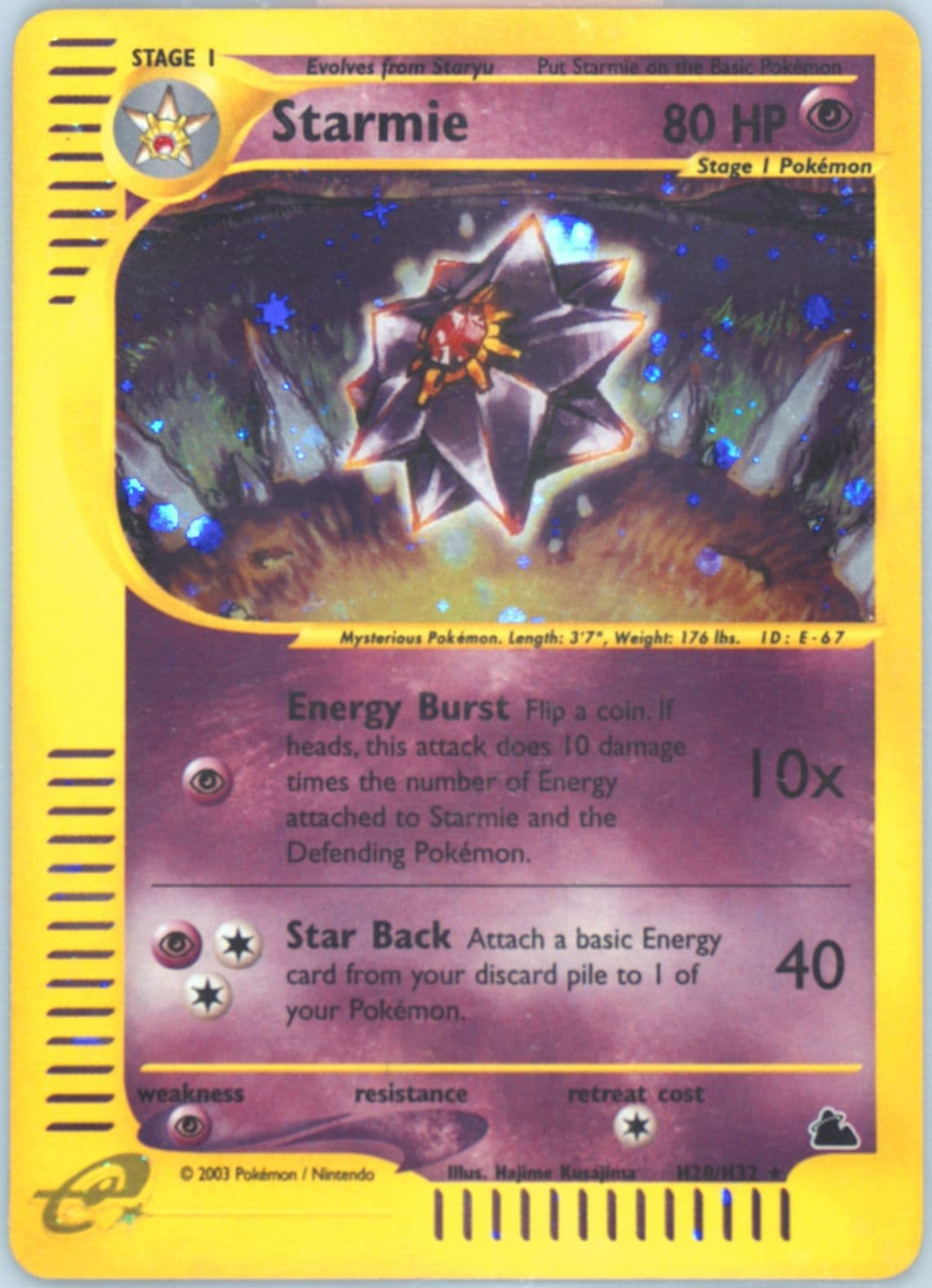 Starmie-Holo (H28) 2003 Pokemon Skyridge