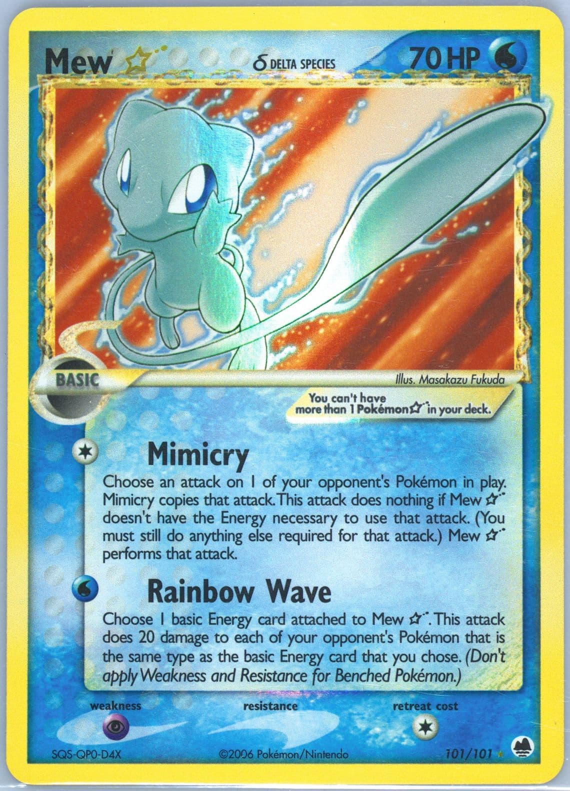 Mew-Holo Gold Star (101) 2006 Pokemon EX Dragon Frontiers