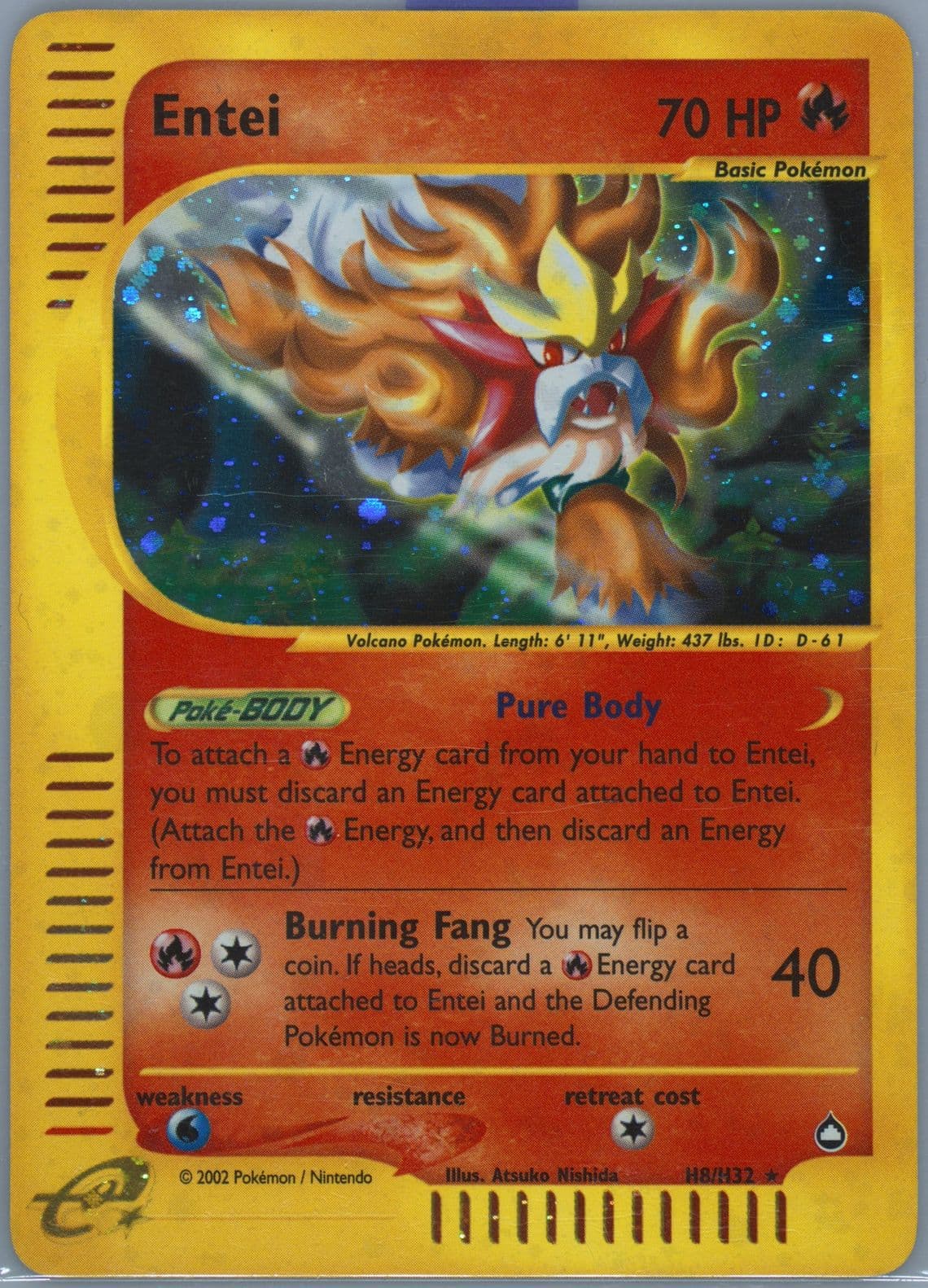 Entei-Holo (H8) 2003 Pokemon Aquapolis