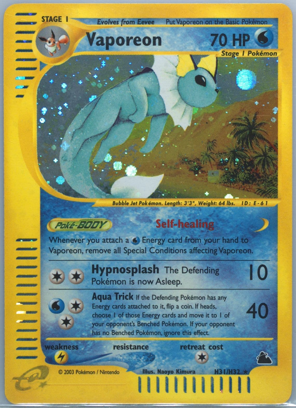 Vaporeon-Holo (H31) 2003 Pokemon Skyridge