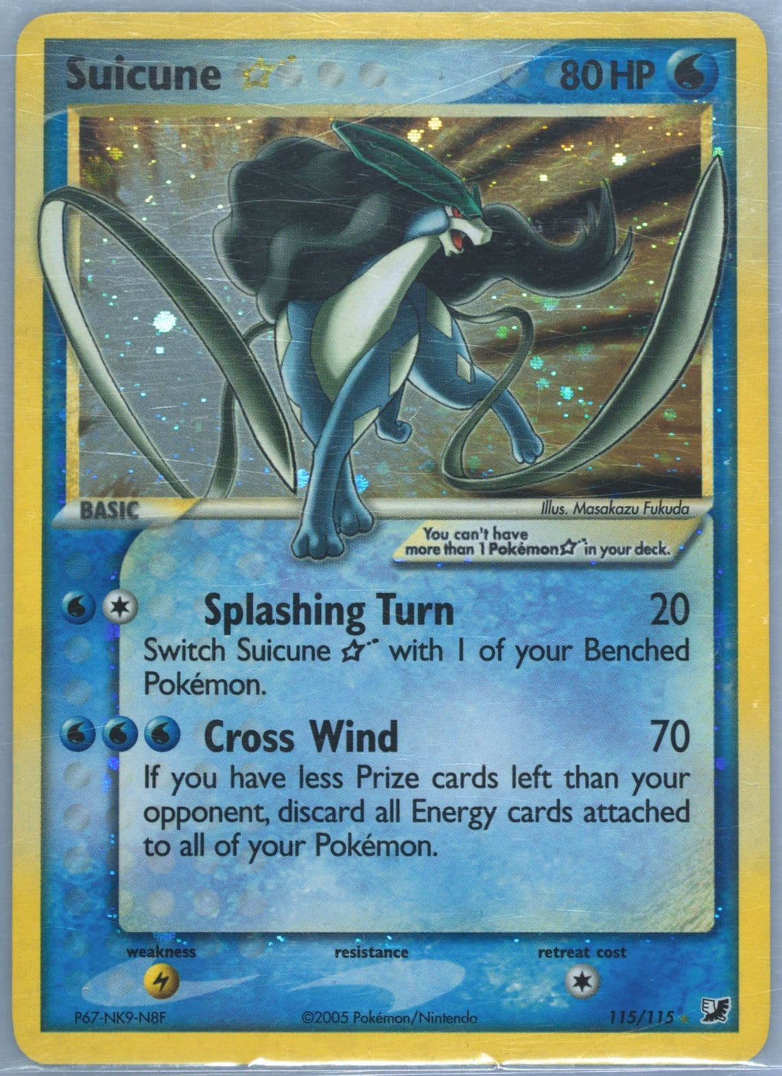 Suicune-Holo Gold Star (115) 2005 Pokemon EX Unseen Forces