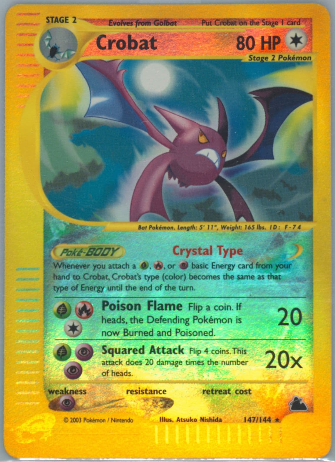 Crobat-Reverse Foil (147) 2003 Pokemon Skyridge