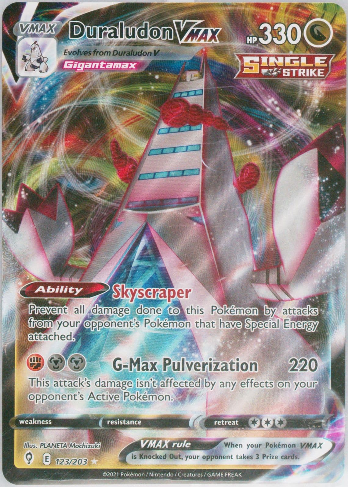 Full Art/Duraludon Vmax 2022 Vmax Dragons Premium Collection-Jumbo (123) 2021 Pokemon Sword & Shield Evolving Skies