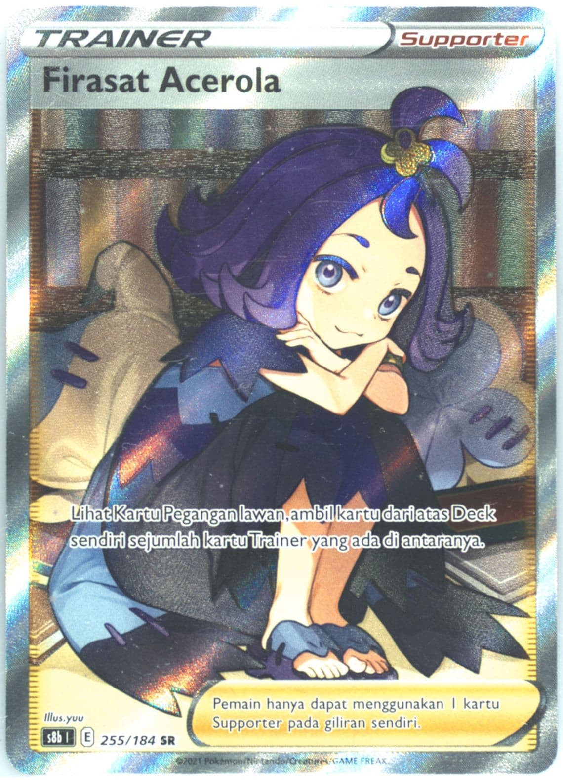 Full Art/Acerola's Premonition (255) 2022 Pokemon Indonesian Sword & Shield Vmax Climax