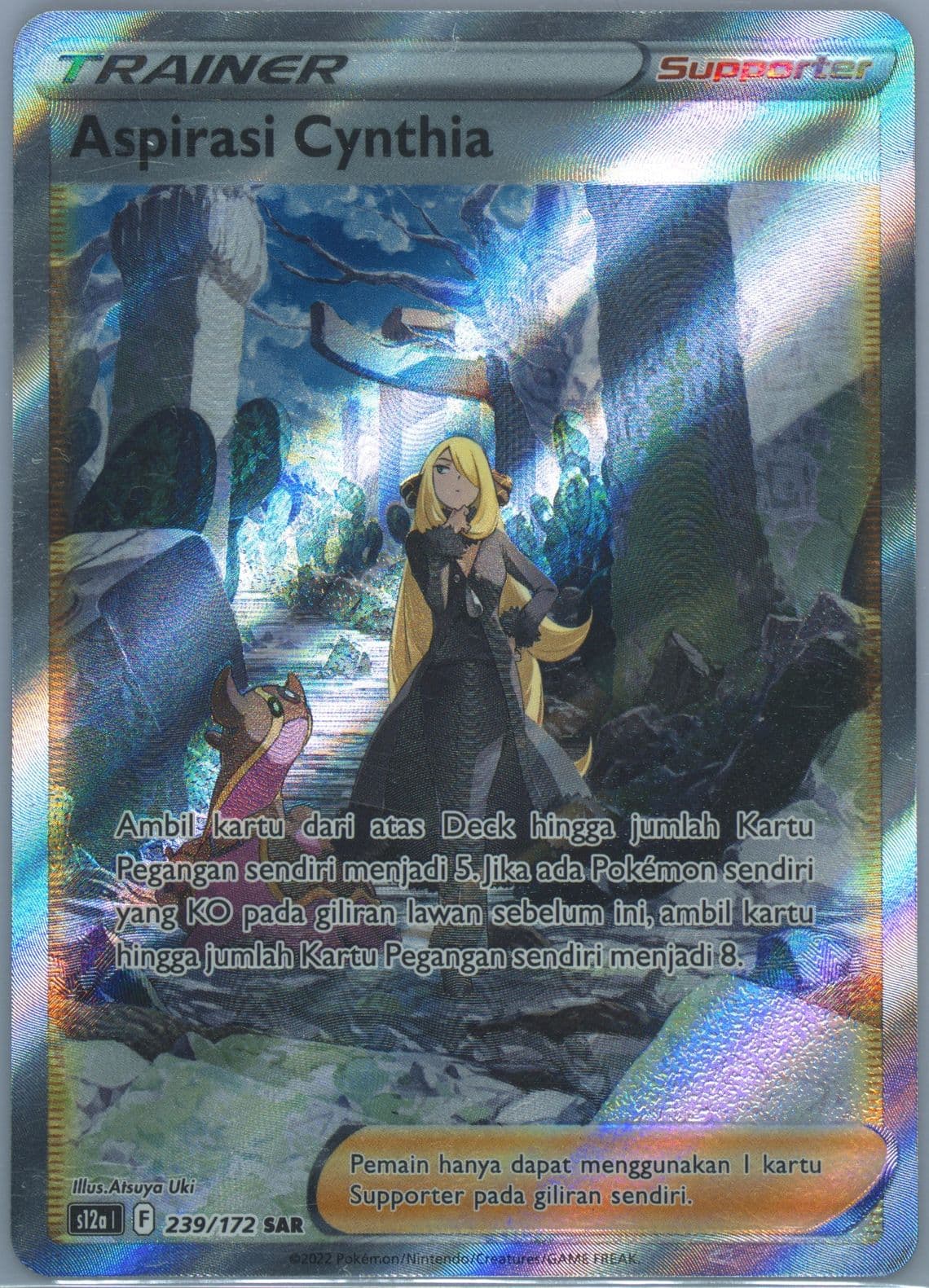 Full Art/Cynthia's Ambition (239) 2022 Pokemon Indonesian Sword & Shield Vstar Universe